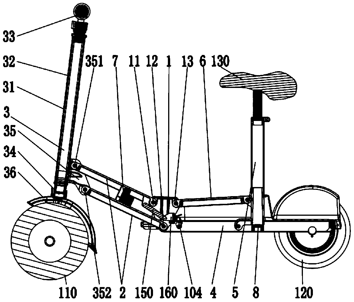 electric folding tricycle