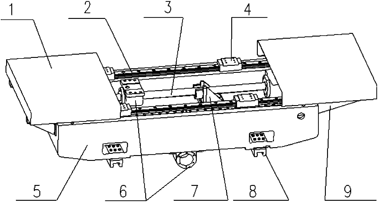 Movable feeding device for cross slide seat