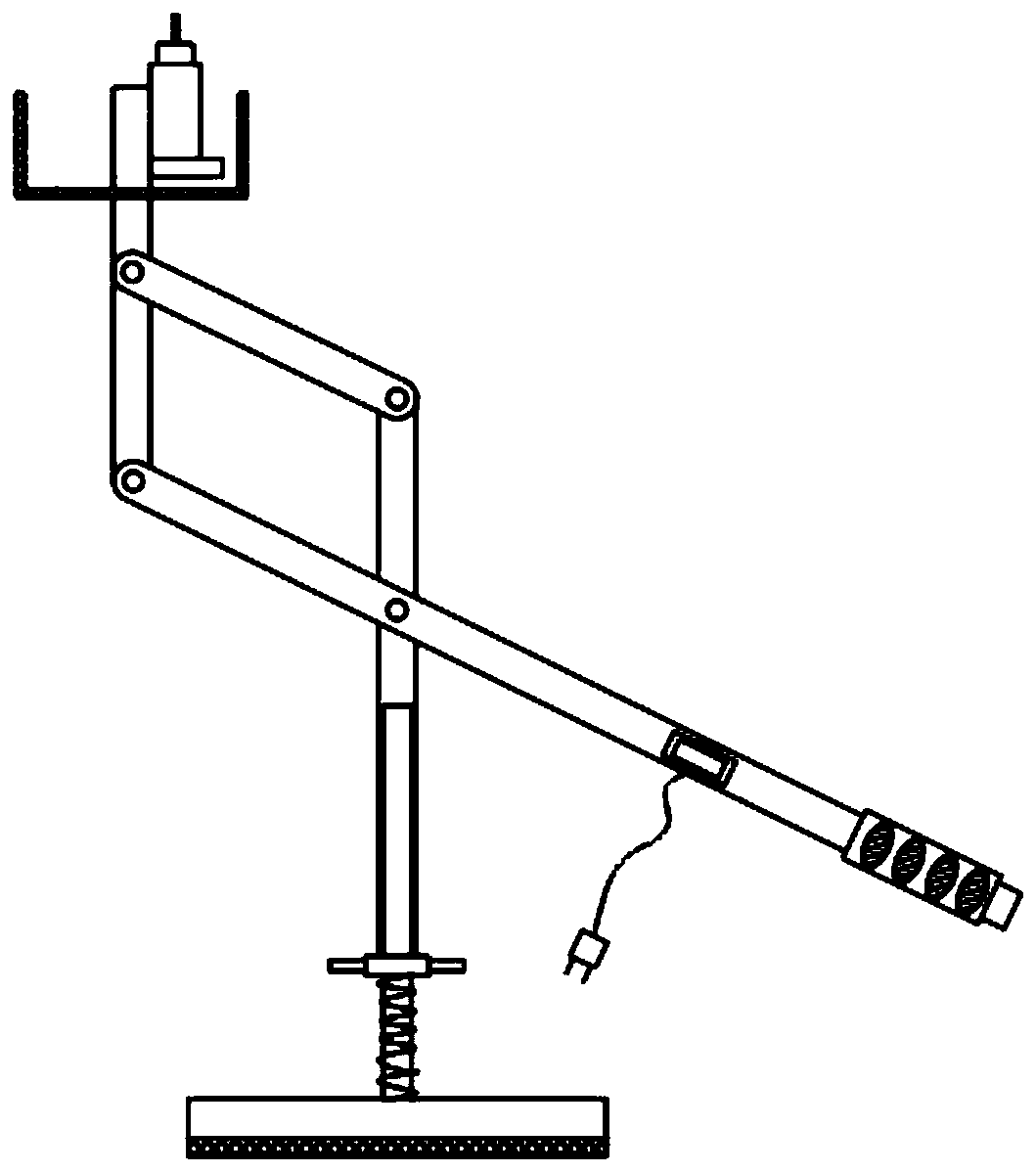 Operating frame convenient for upward punching of impact drill