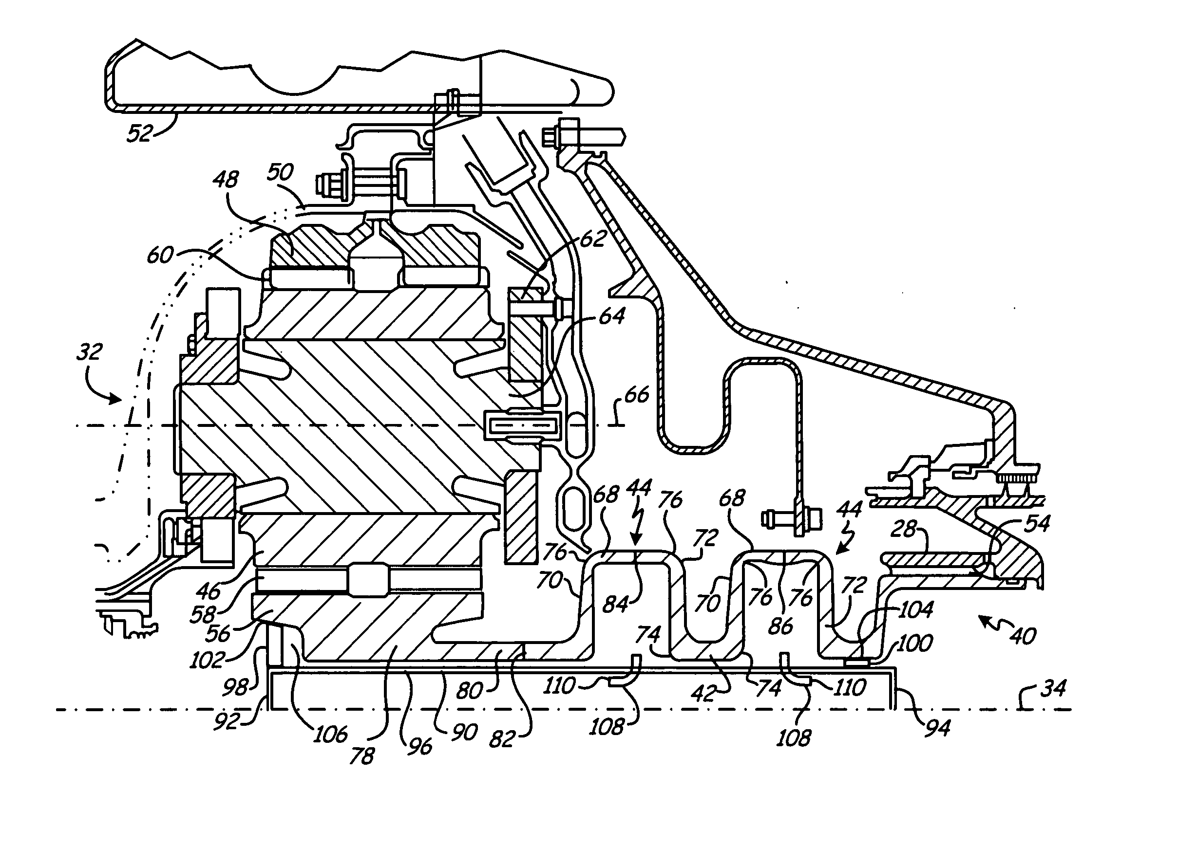 Epicyclic gear train integral sun gear coupling design