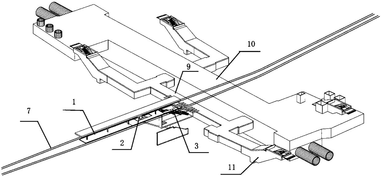 Transfer structure between tramcar station and subway