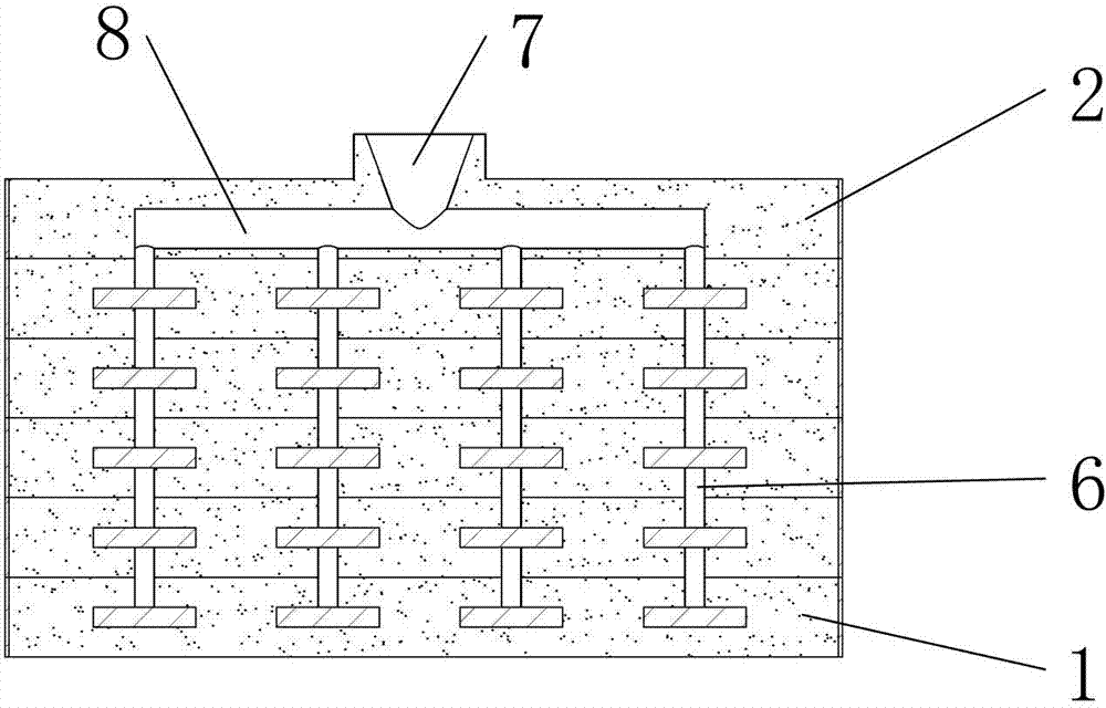 Stack box casting method of crusher hammerhead