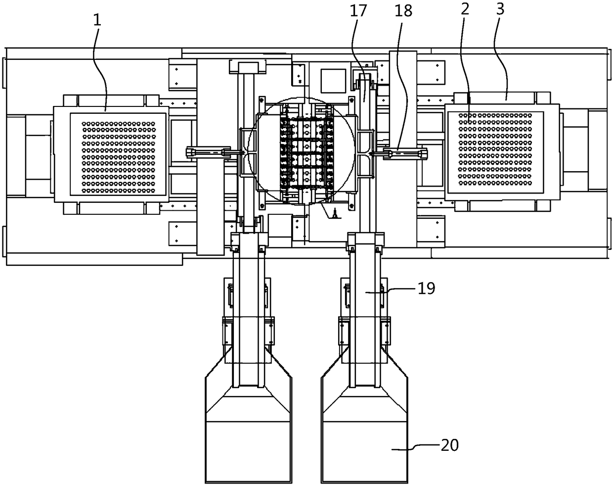 Device and method of automatic material distribution of vulcanization forming blank of framework O-shaped seal ring