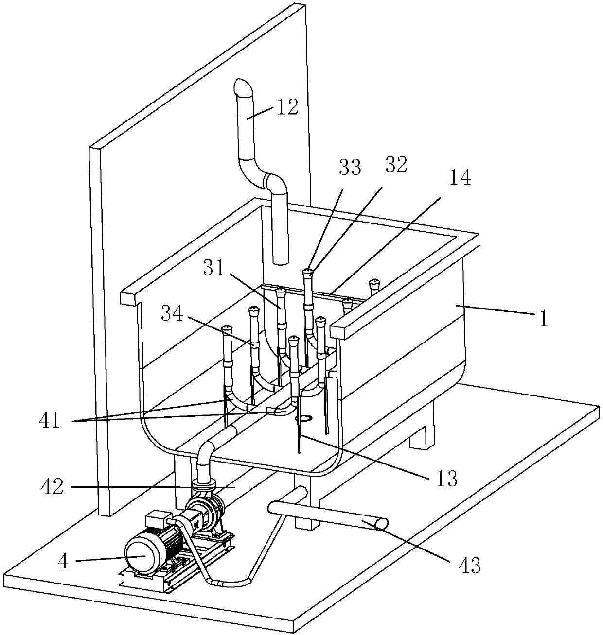 Device for cleaning dialysate liquid storage barrels