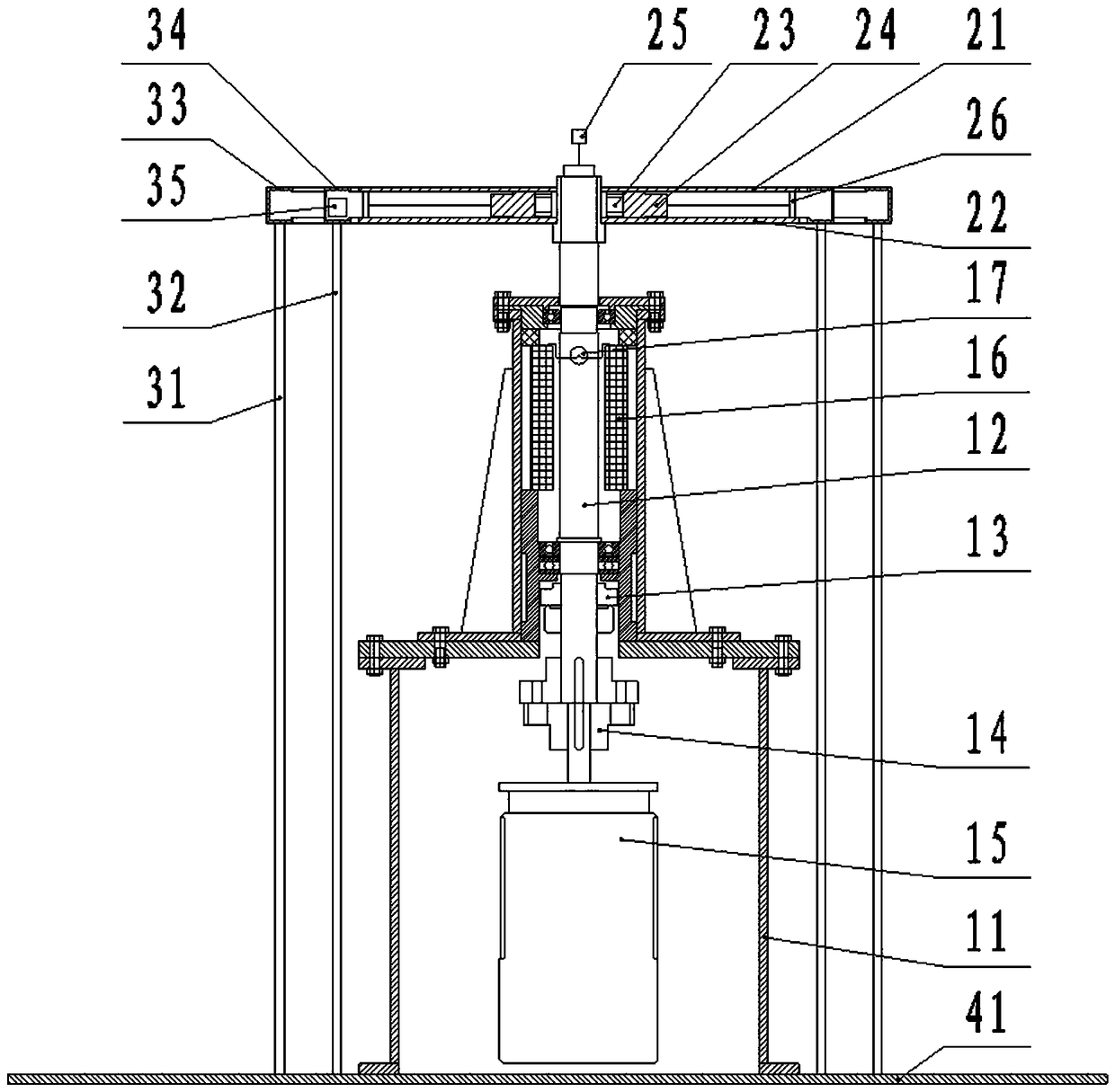 A double overload environment force loading simulation device