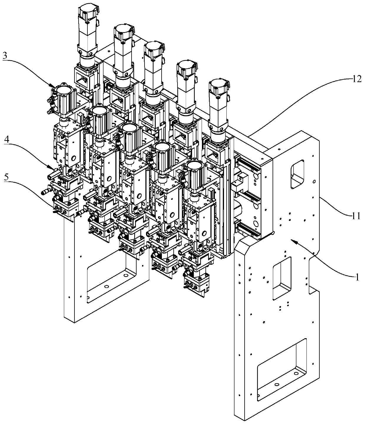 Multi-group hot pressing head device capable of being independently adjusted