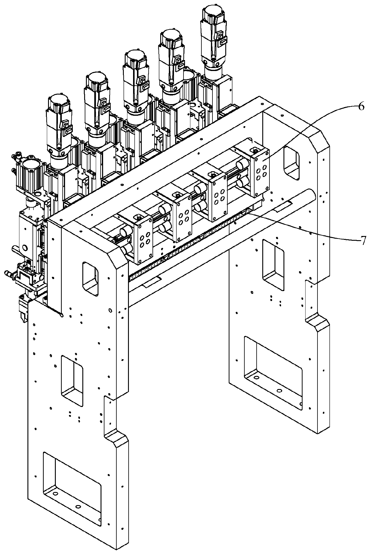 Multi-group hot pressing head device capable of being independently adjusted