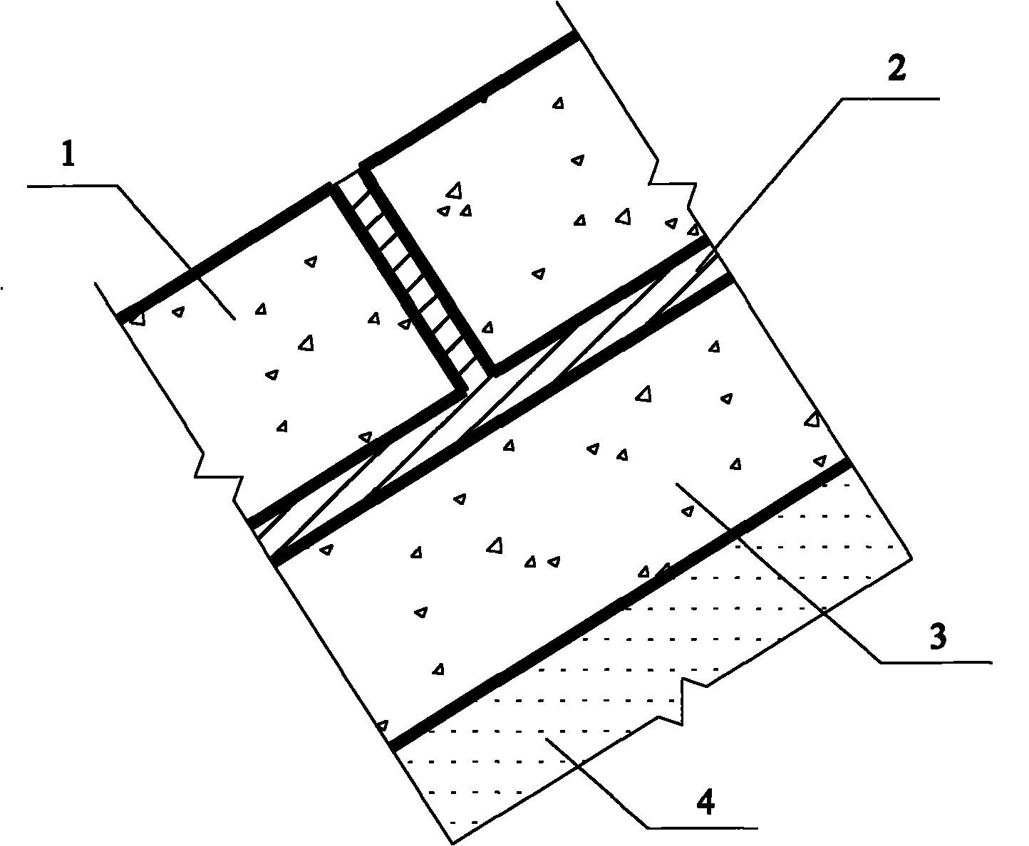 Anti-seismic combination slab for earth and rockfill dam and construction method thereof