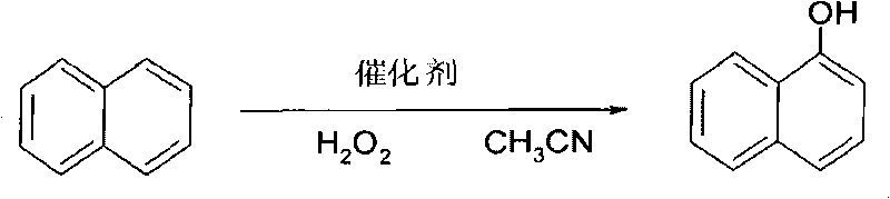 Method for preparing 1-naphthol by using pigment green B catalysis