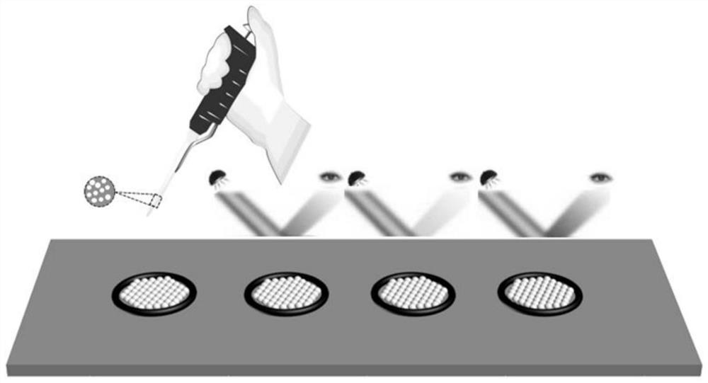 A hexagonal radial photonic crystal film without obvious defects and its preparation method