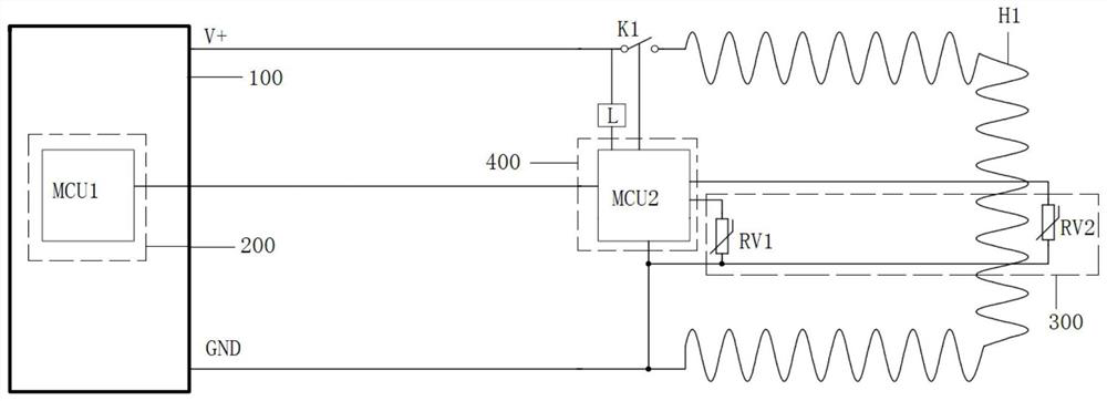 Breathing tube temperature control circuit and method and breathing auxiliary equipment