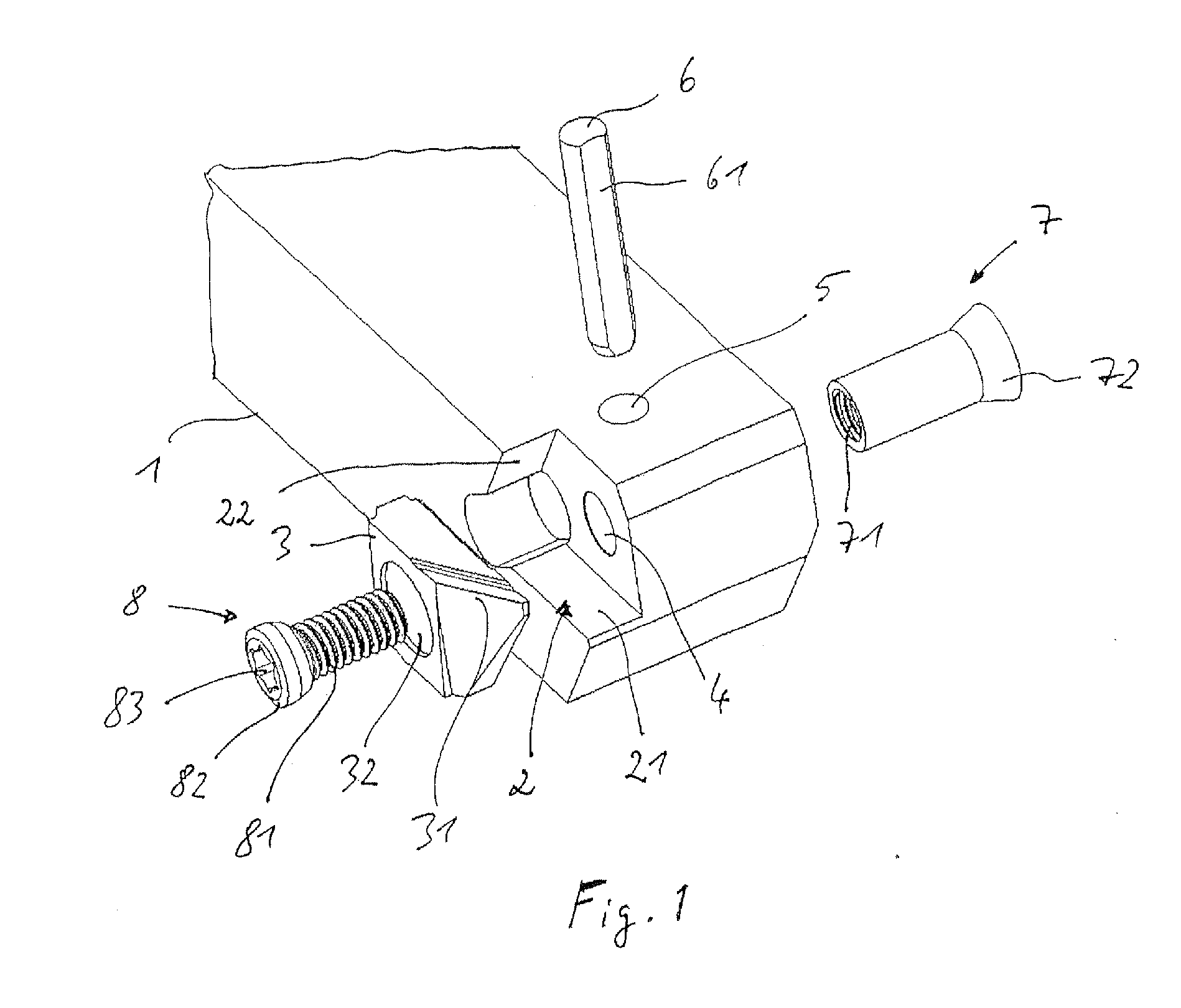 Tool for machining, in particular longitudinal turning tool