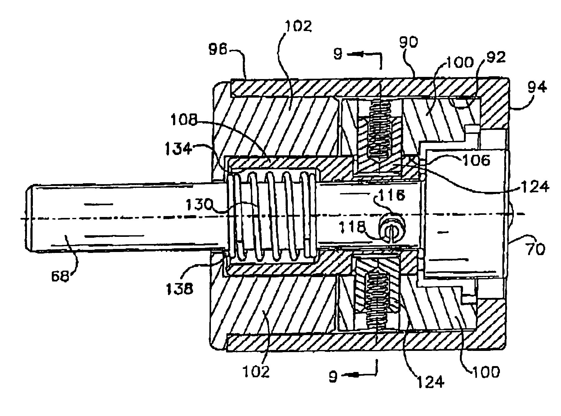 Cuff lock and push-button locking mechanism