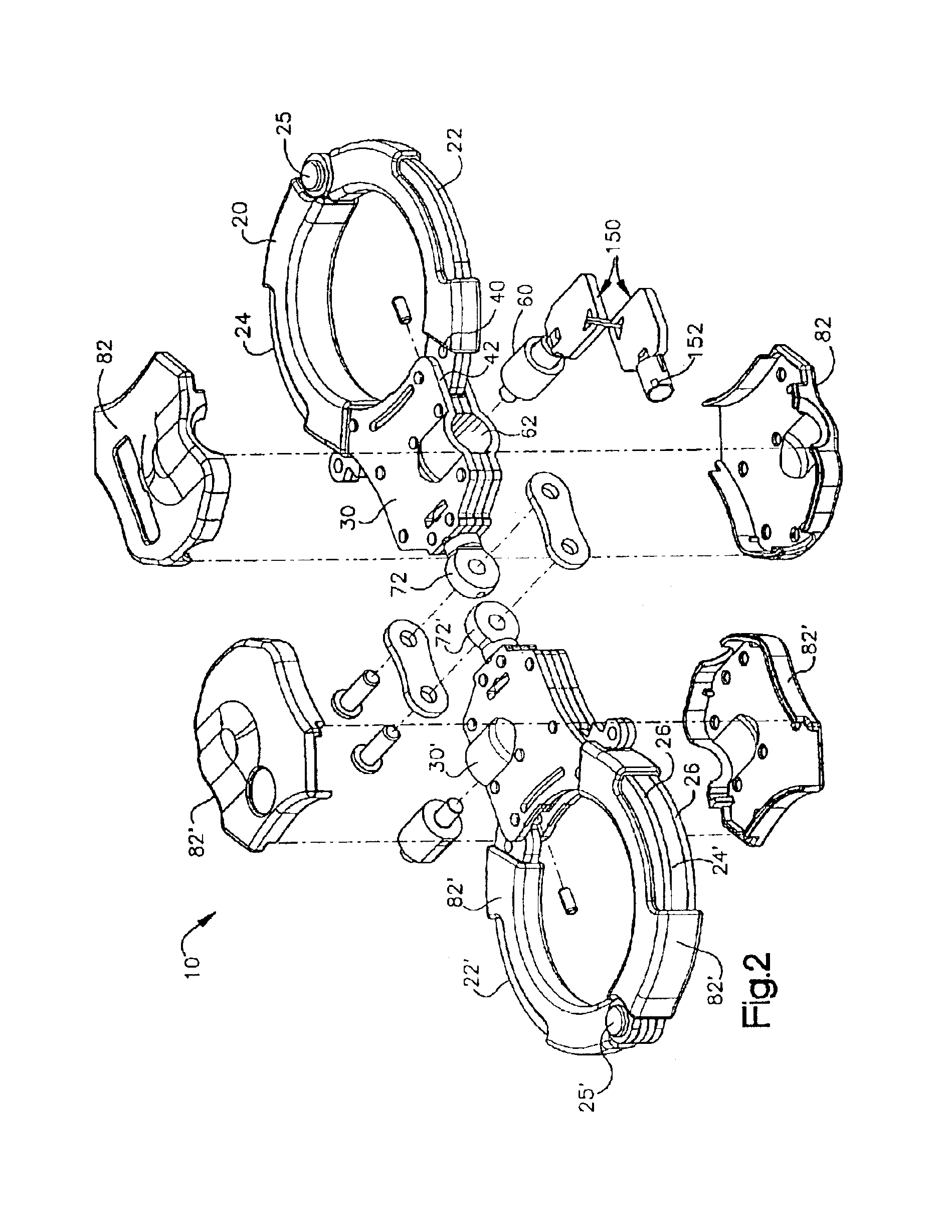 Cuff lock and push-button locking mechanism