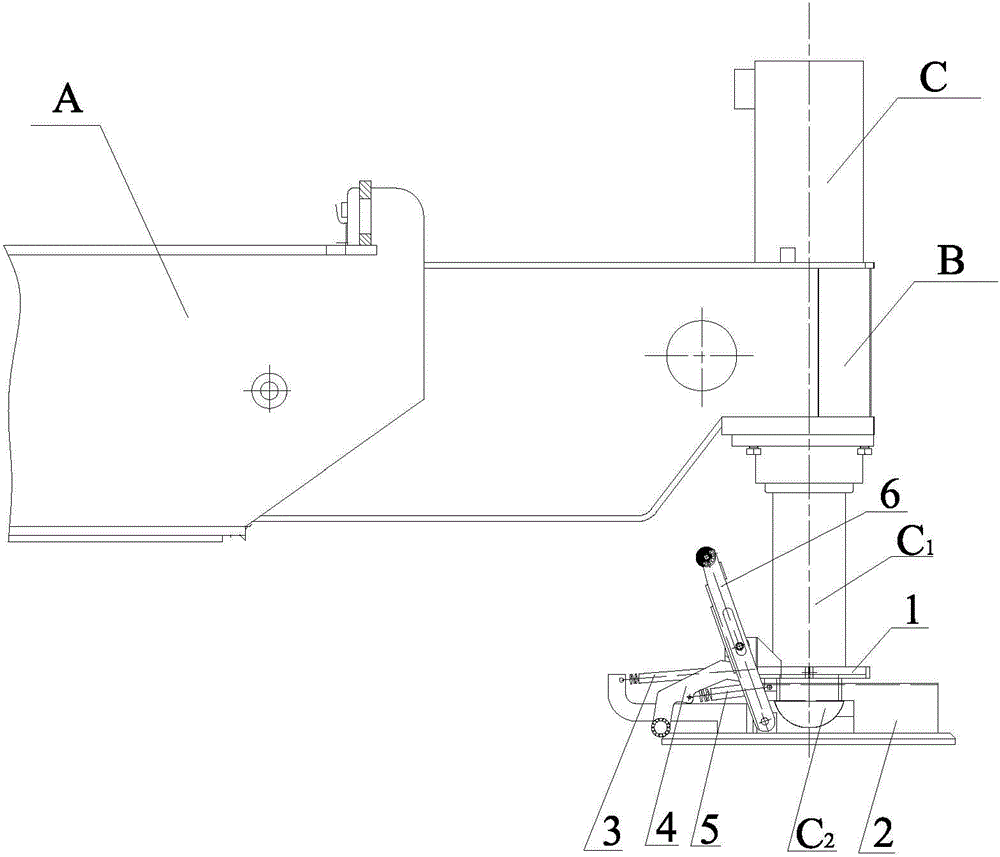 Cushion plate self-telescoping device of vertical supporting leg of crane