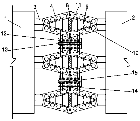 Shock-absorbing and energy-consumption strengthening connection system of original building and additional building