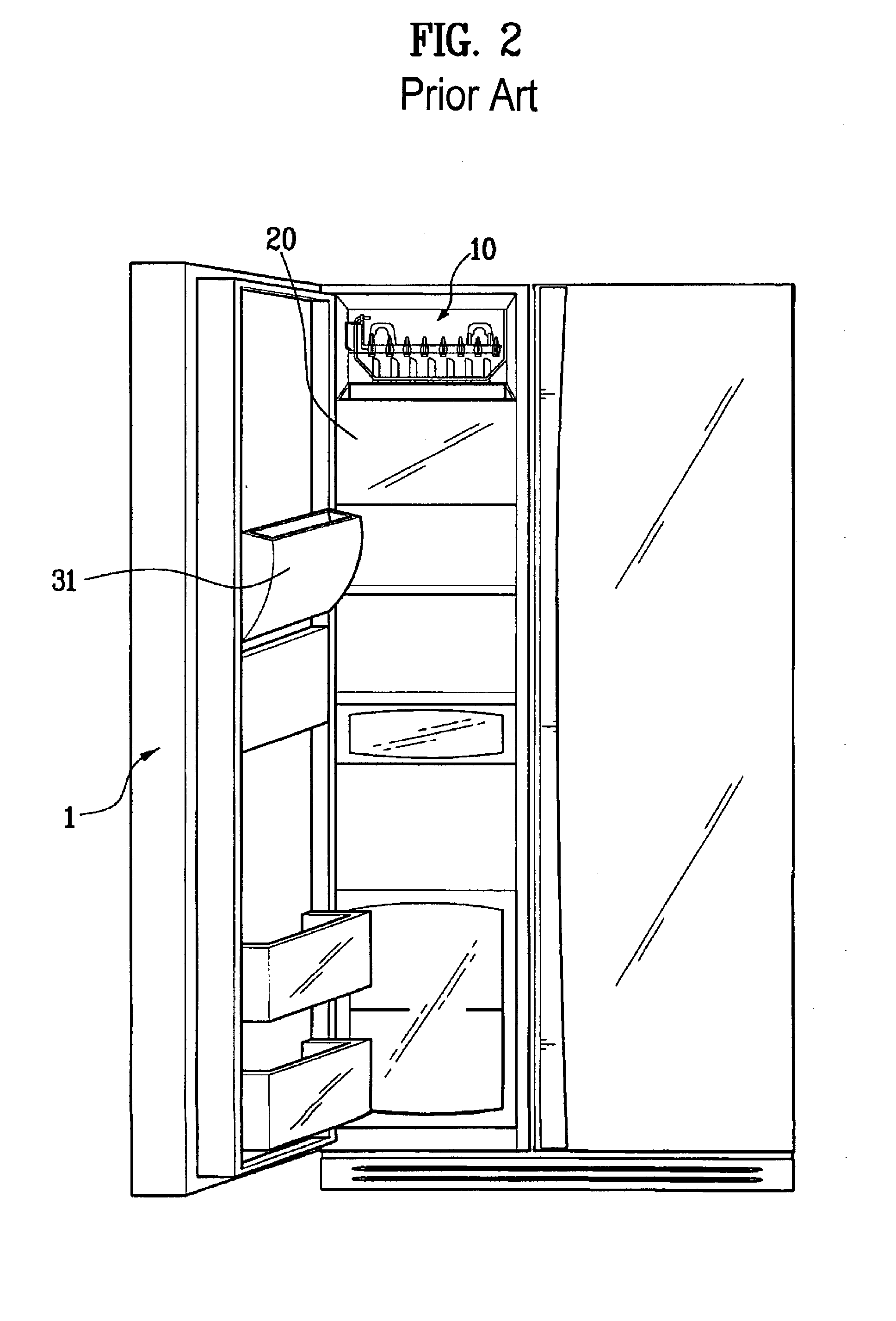 Dispenser of icemaker in refrigerator