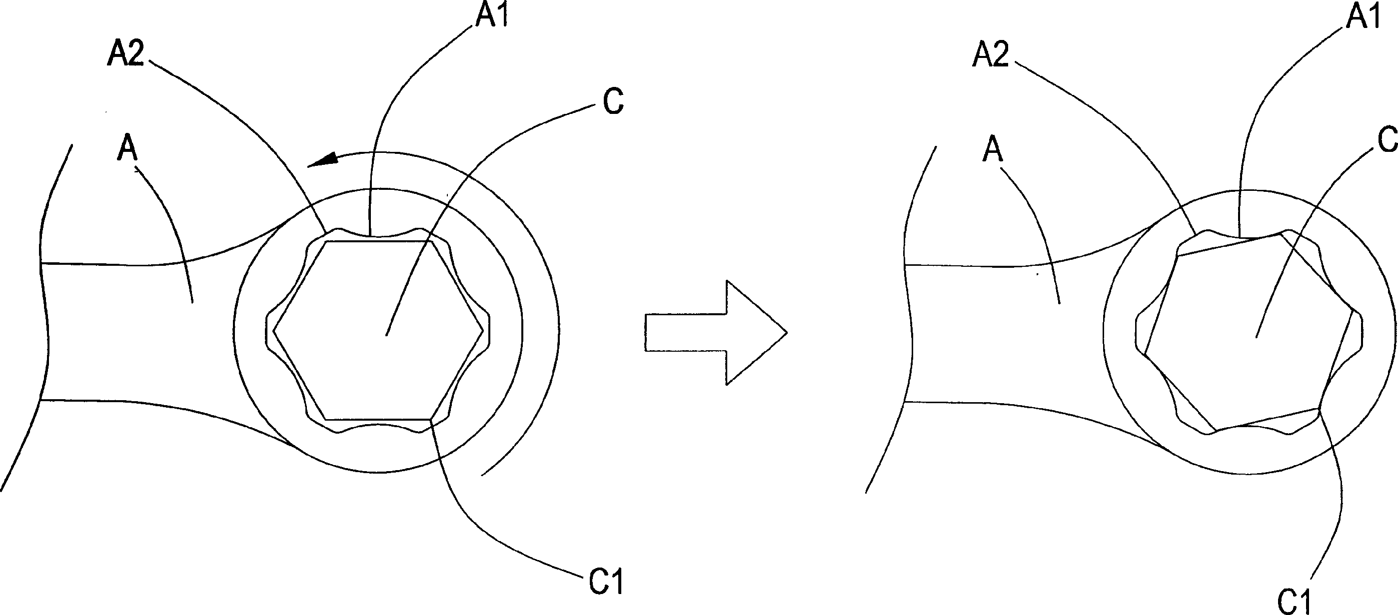 Spanner adapted for highly worn screw nut