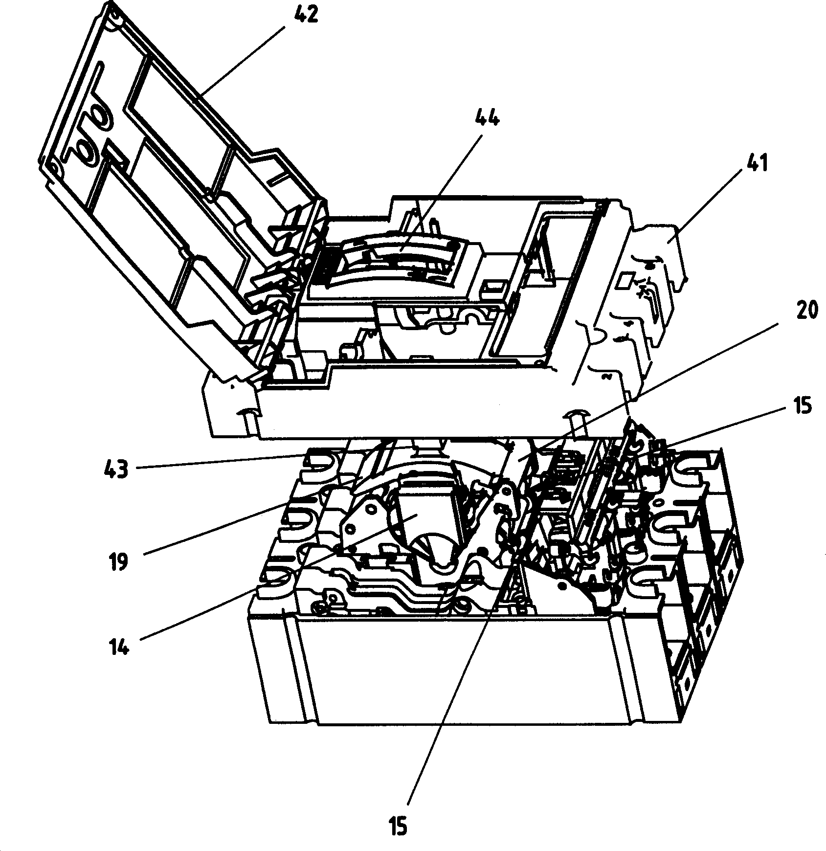 Multipolar low-voltage breaker with double breaks and plastic case