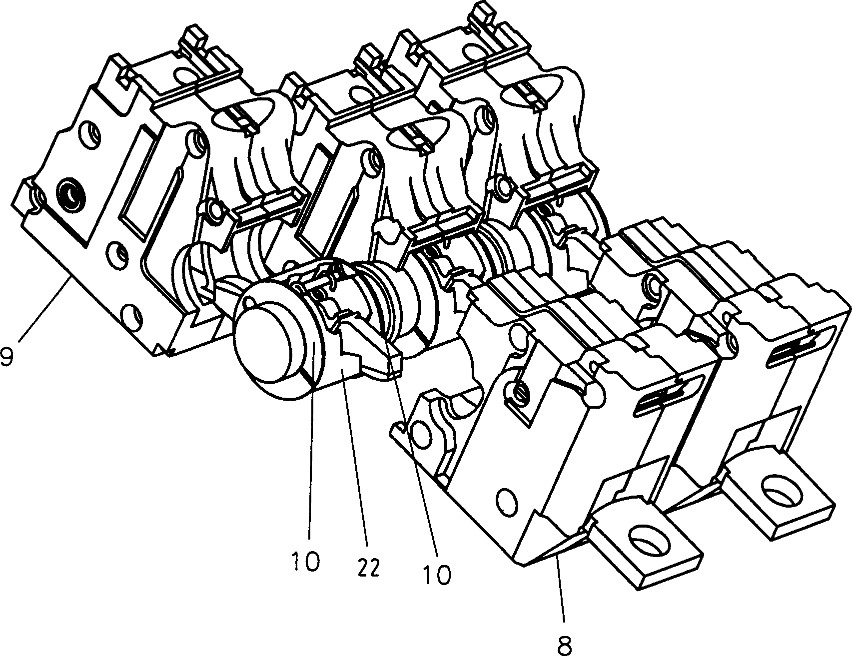 Multipolar low-voltage breaker with double breaks and plastic case