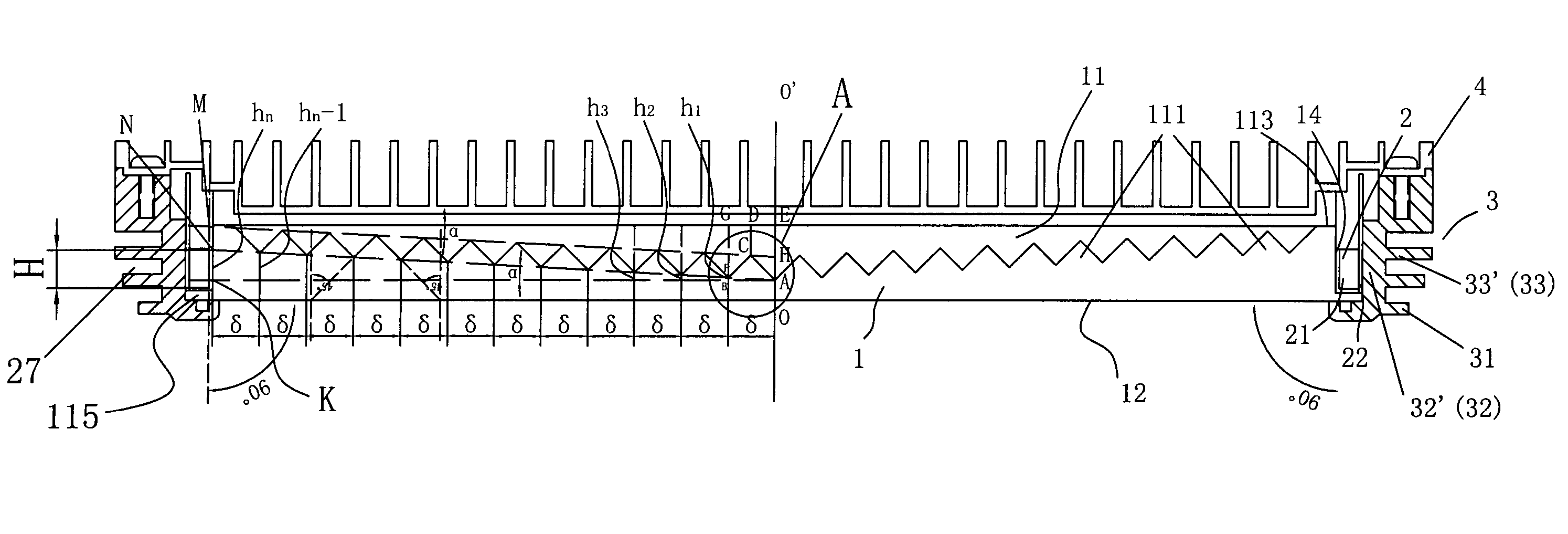 Circular light-reflecting plate with triangular oriented prisms having identical cross section and circular plate lamp made therefrom