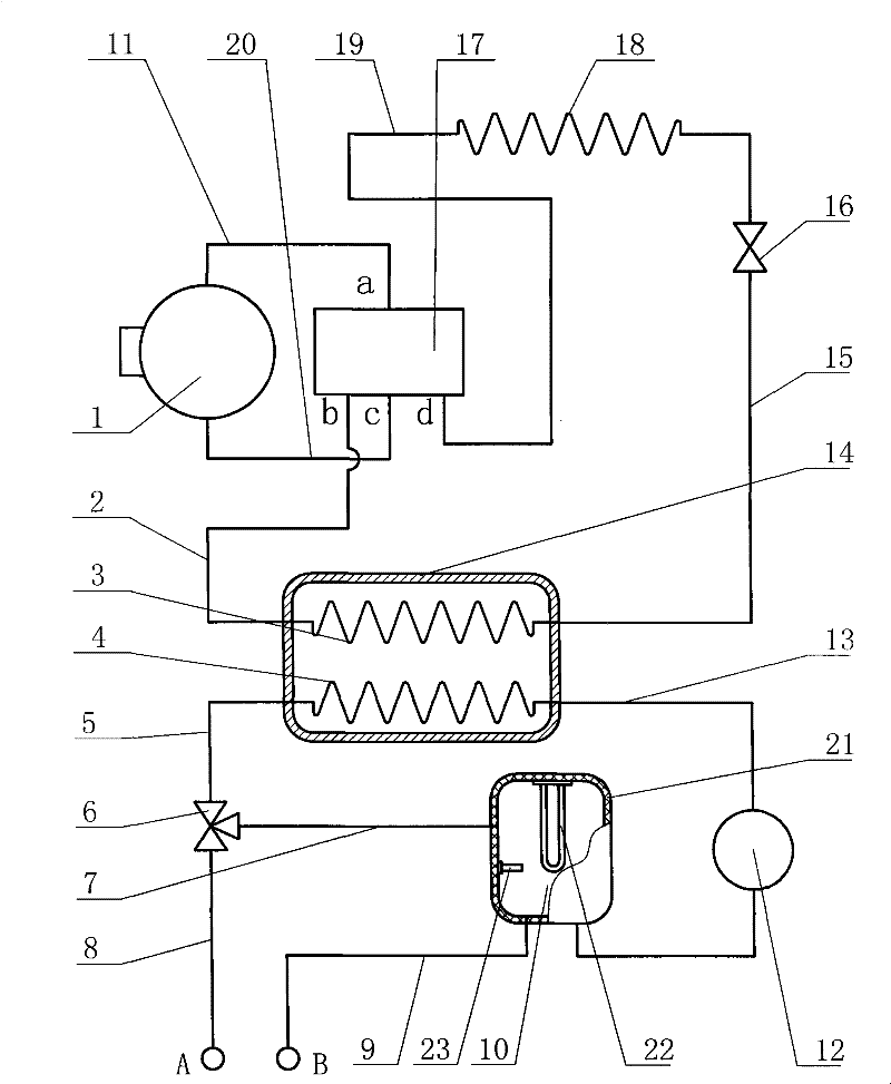 Energy storage enthalpy increasing heat pump heat supply system