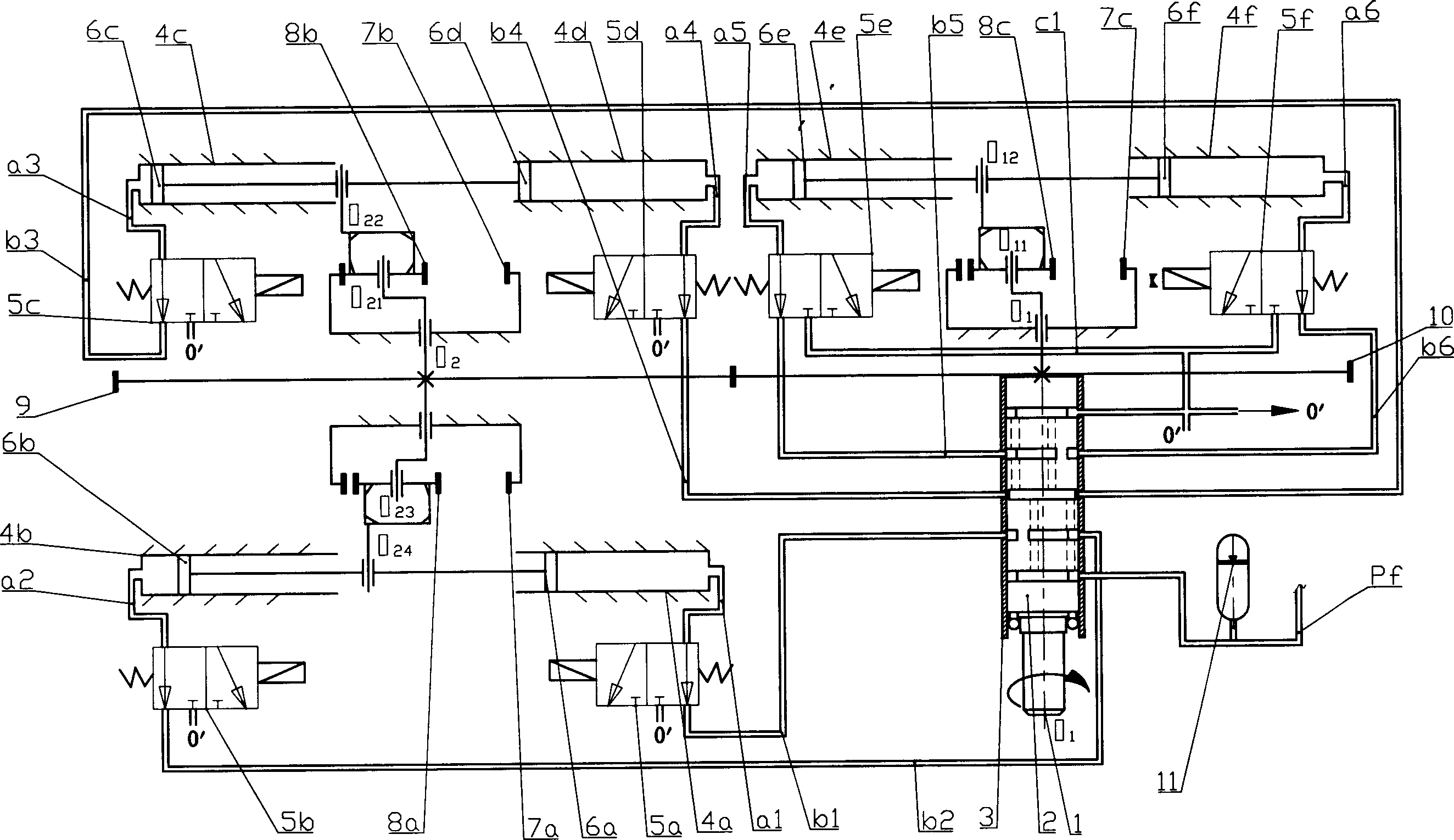 Planetary gear hydraulic speed changing system