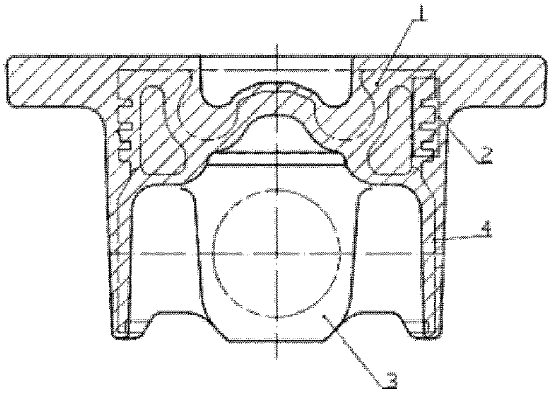 Technology for manufacturing hotly-spun pressed forged steel single-piece piston with inner cooling oil cavity