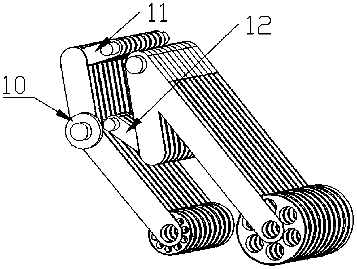 Flexible compression roller suitable for automatic inclined laying forming of special-shaped structure