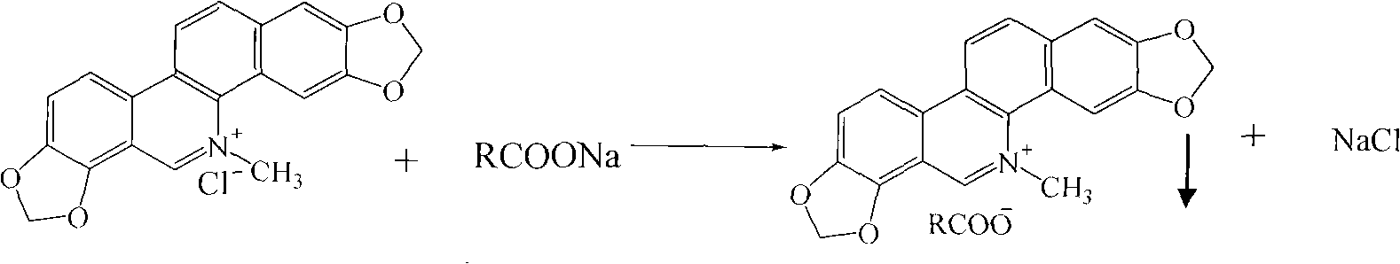 Ion-pair compounds of sanguinarine from Chinese herbs extract, and preparation and applications thereof