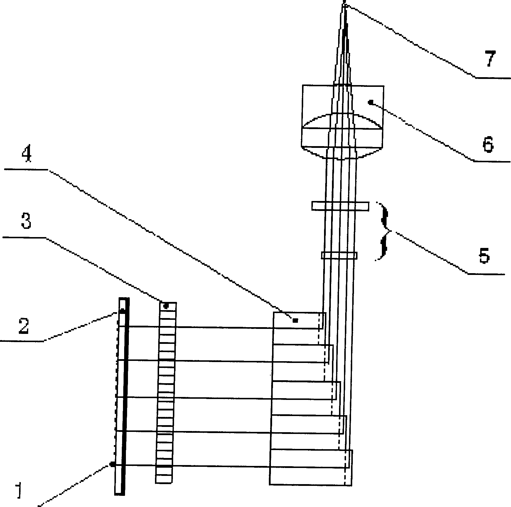 Method for implementing semiconductor laser lightbeam shaping by off-axis all internal reflecting prism array