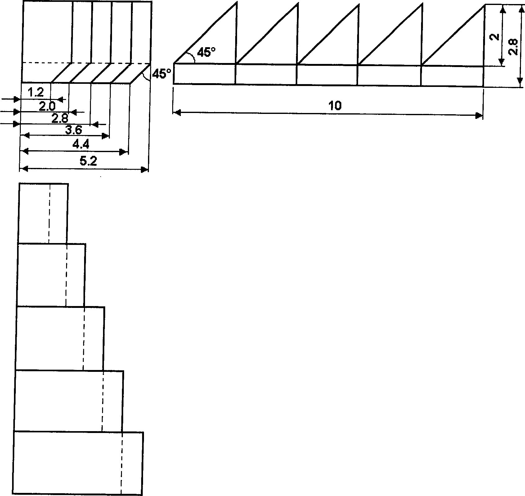 Method for implementing semiconductor laser lightbeam shaping by off-axis all internal reflecting prism array