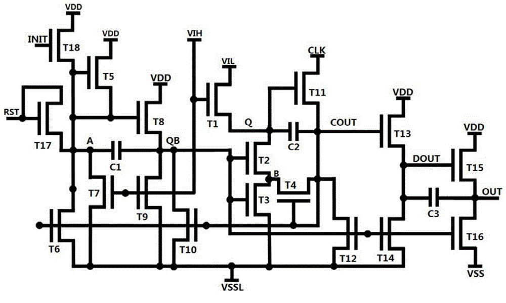 Inverter of grid integrated driving circuit, grid integrated driver and driving method