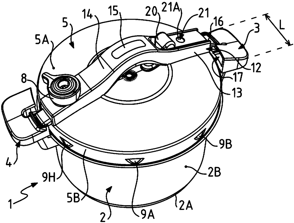 Buckle type pressure cooker and removable lock