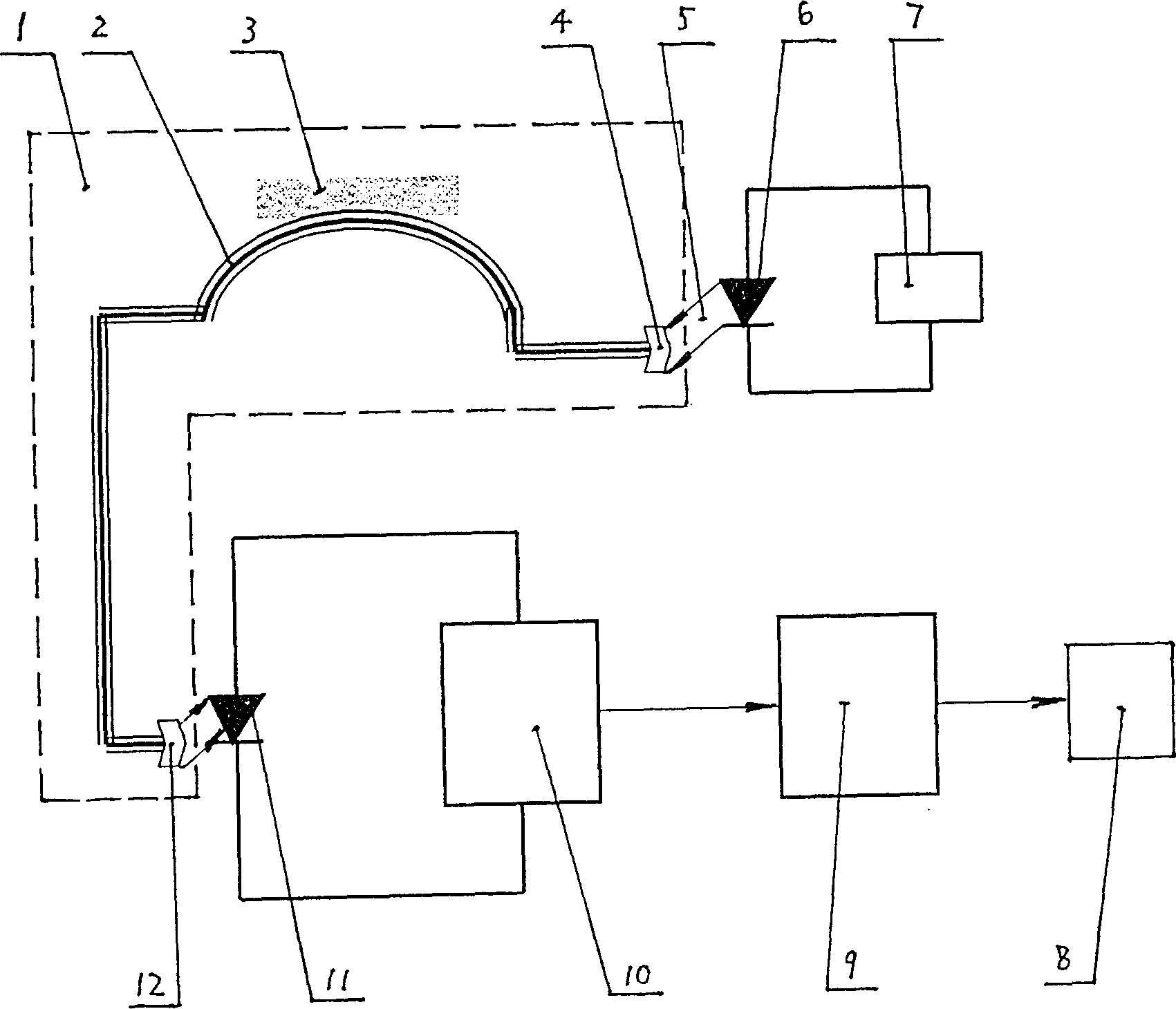 Vibration measurer with optical fibre detector