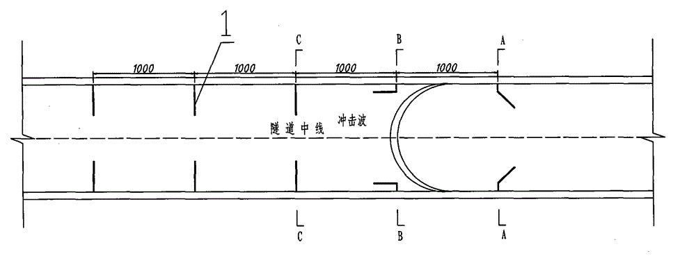 Prevention device and prevention method used for blasting air shock waves in drilling and blasting tunnel