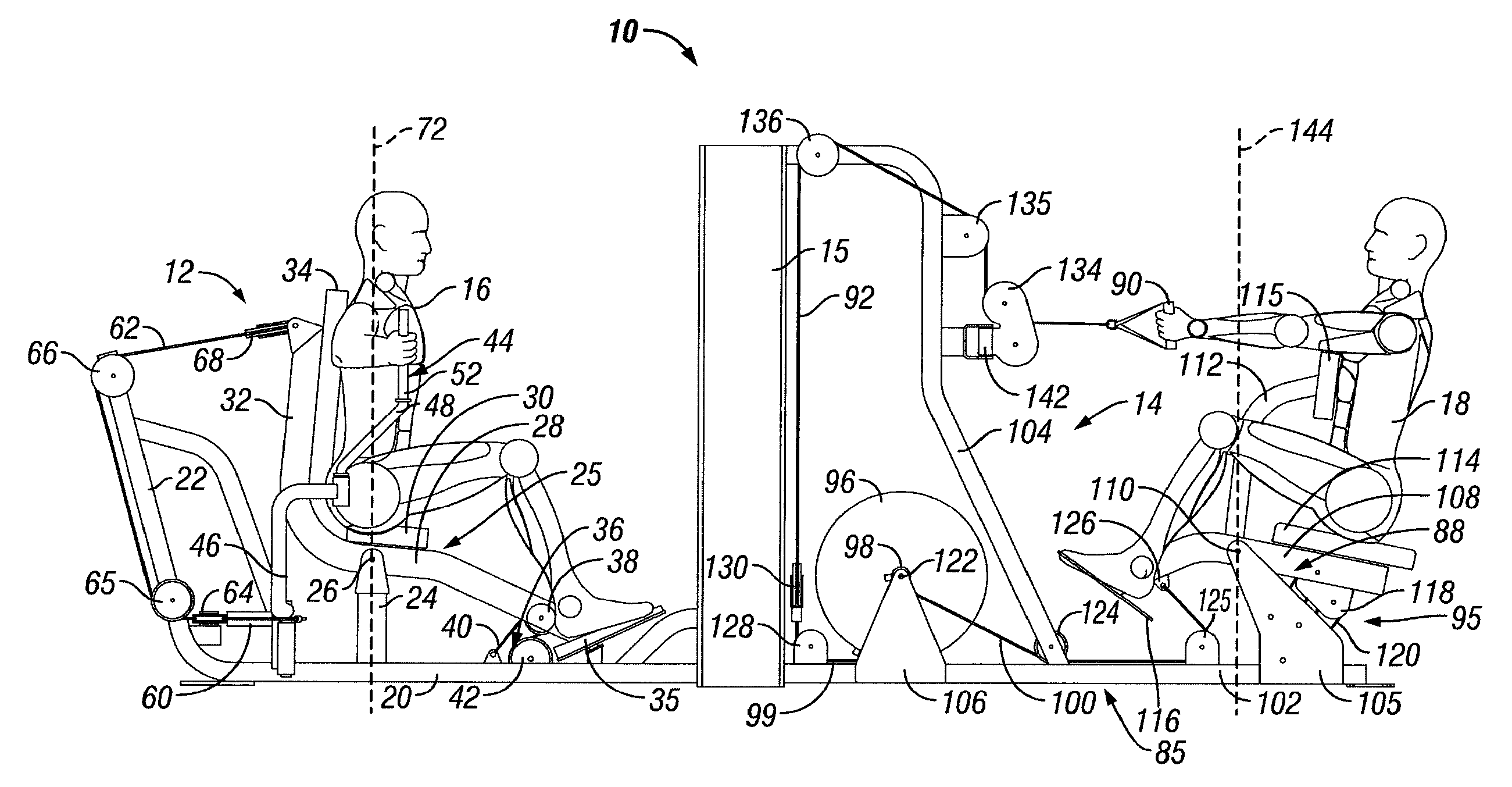 Multi-station exercise machine