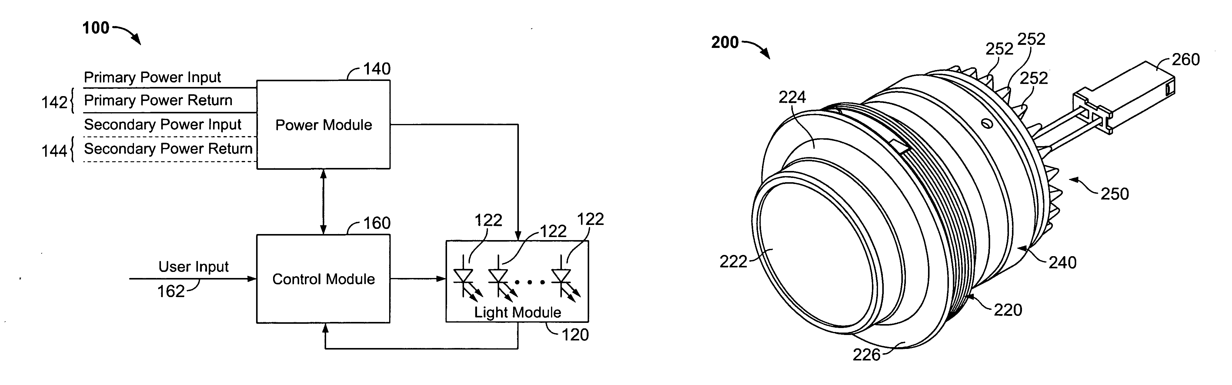 Dimmable reading light with emergency lighting capability