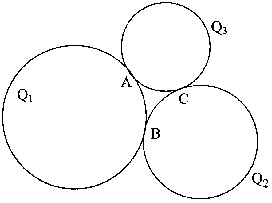 Method for linearly solving intrinsic parameters of camera by aid of three tangent circles