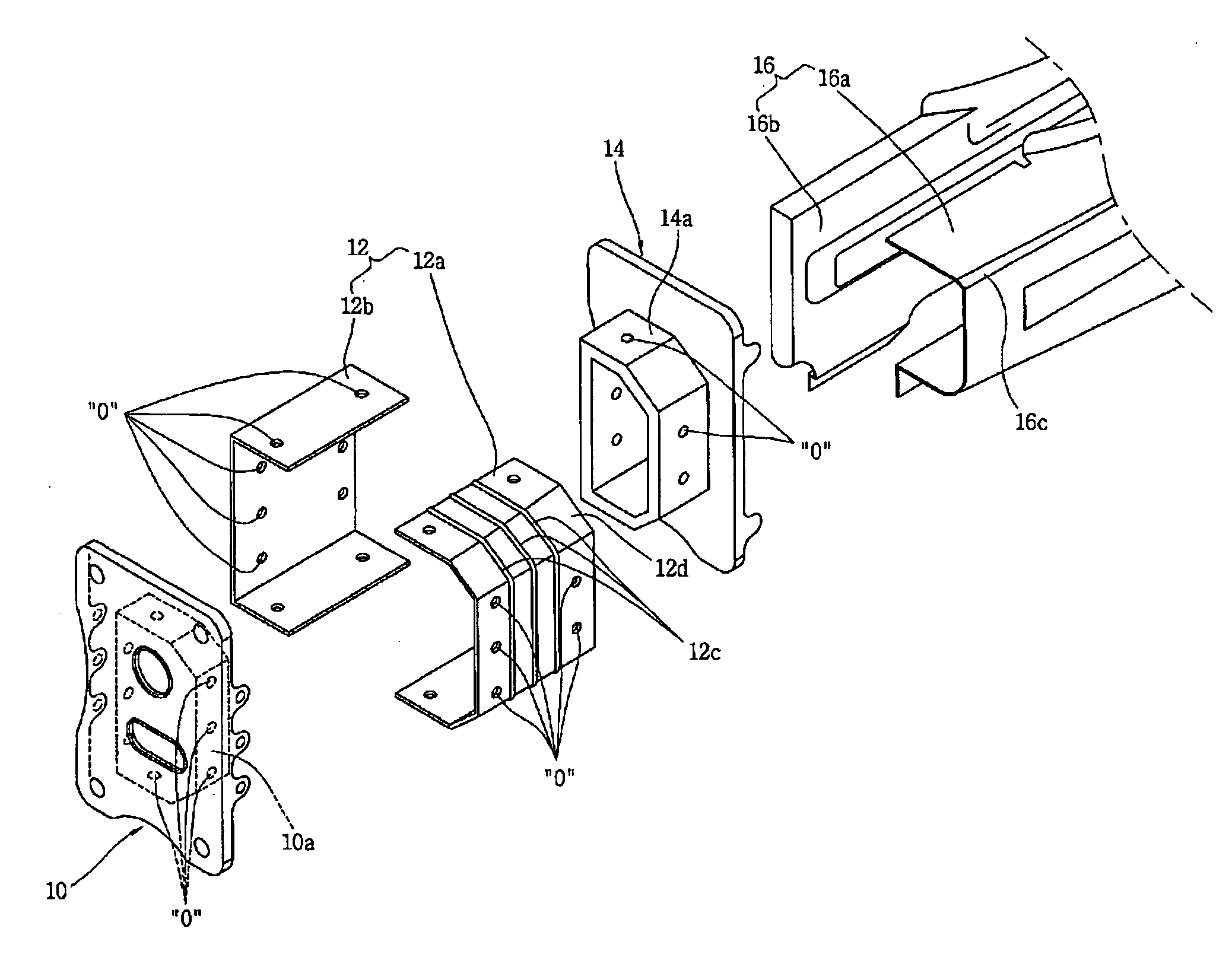 Front structure for car body