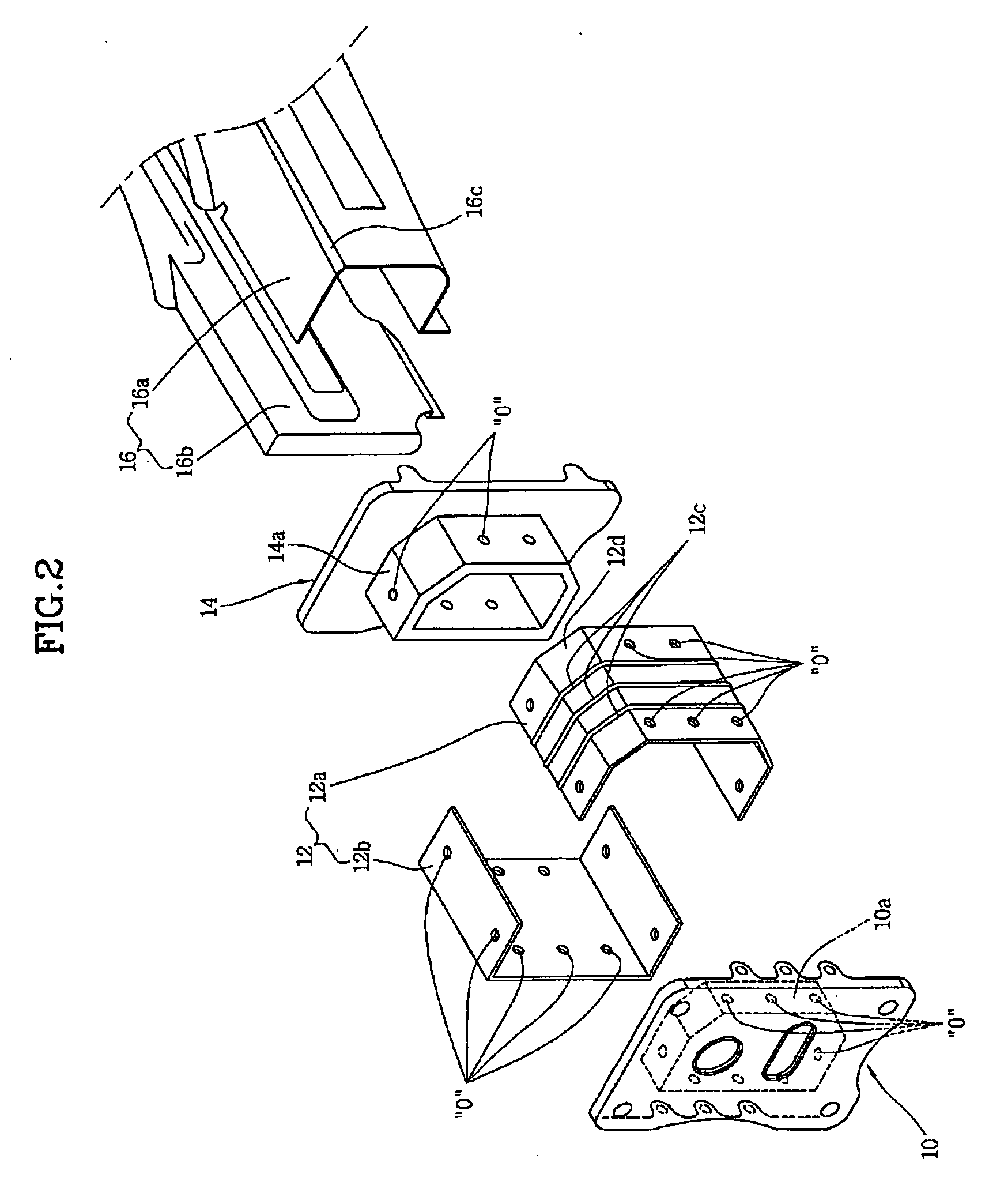 Front structure for car body