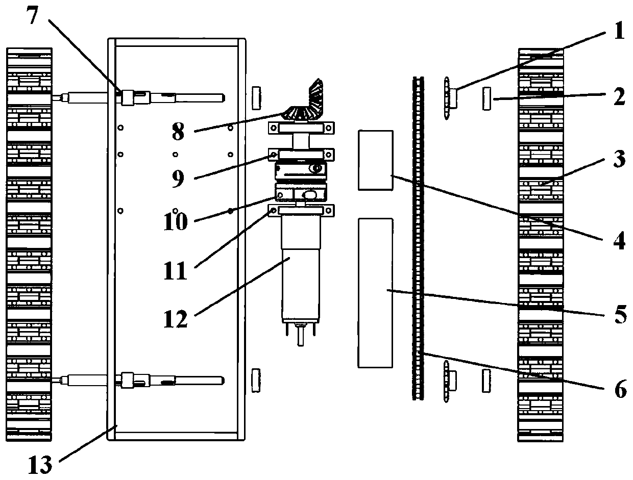 Crawler-type magnetic adsorption detection robot walking mechanism