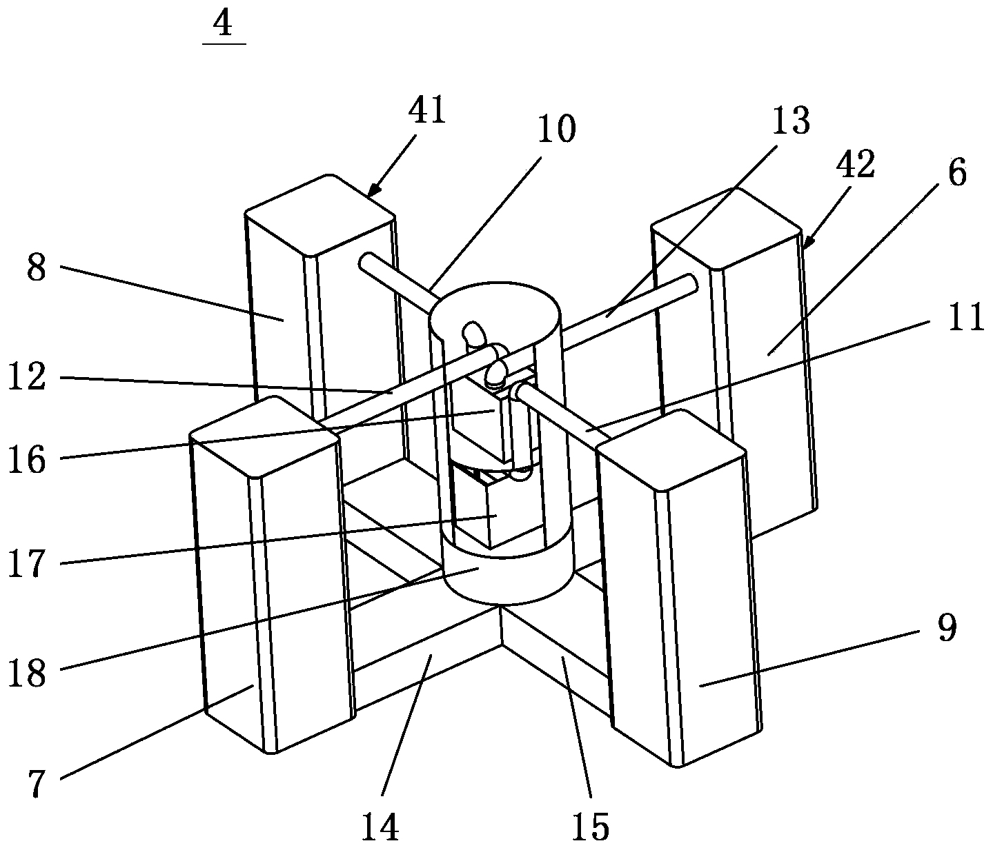 Stabilizing device, floating foundation and offshore wind power generator