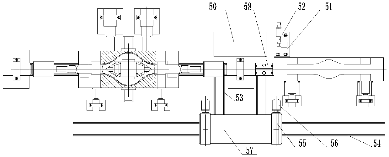 Forming equipment of medium-thick-wall integral automobile drive axle shell axle arch