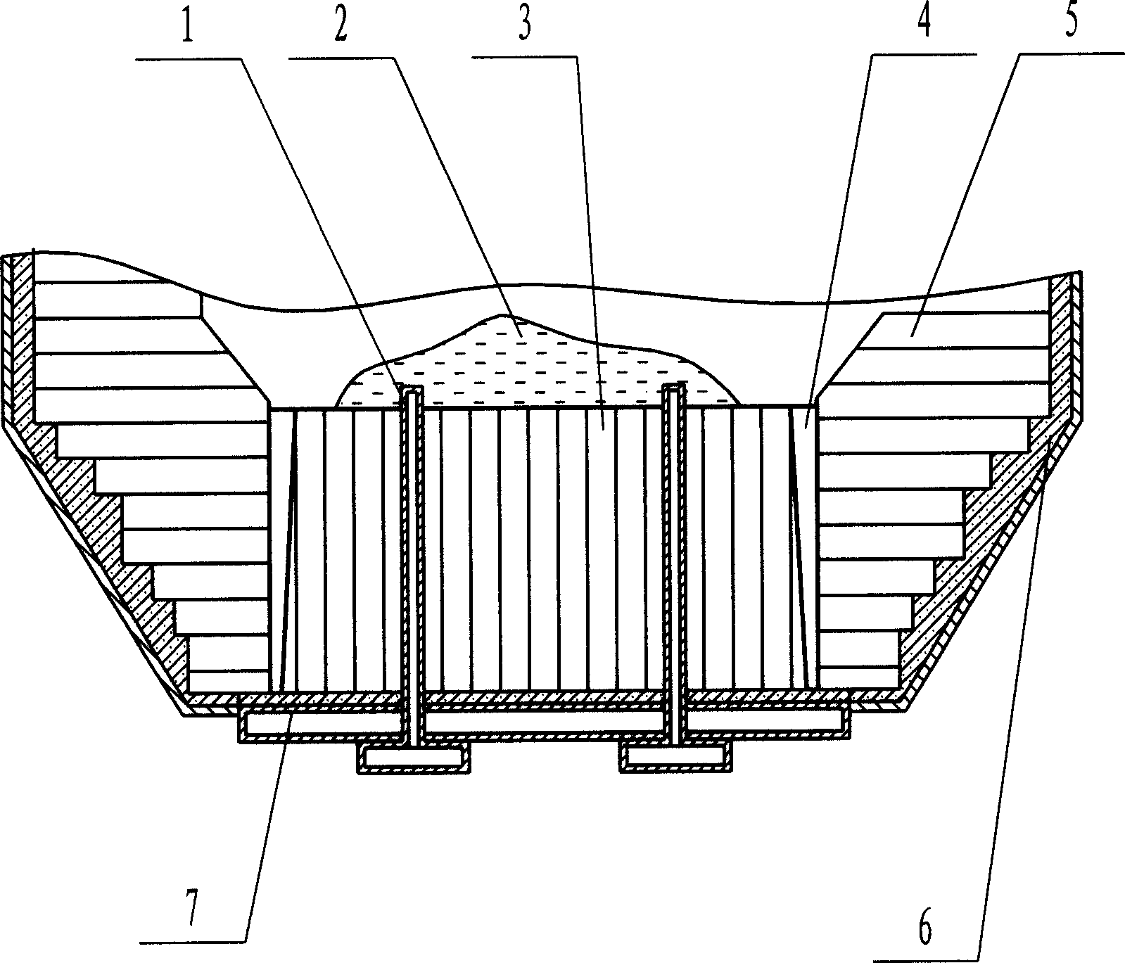 Converter heat replacement hearth bottom circular seam packing method