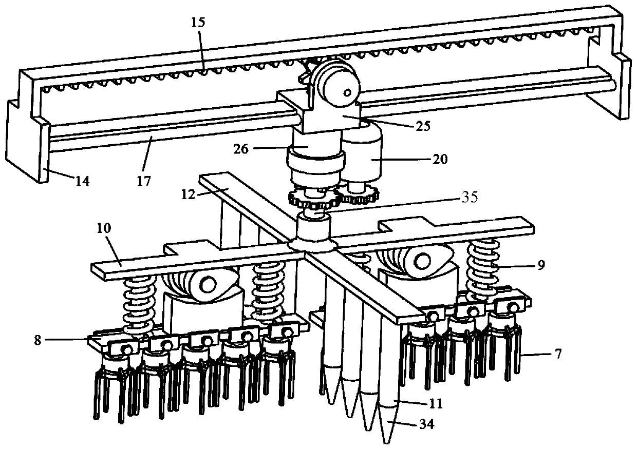 An alfalfa transplanting machine and method for adjusting the transplanting posture of alfalfa pot seedlings