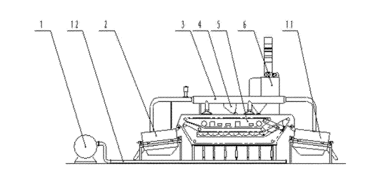 Dry method heavy medium separator adopting dry method heavy medium separation bed and separation device