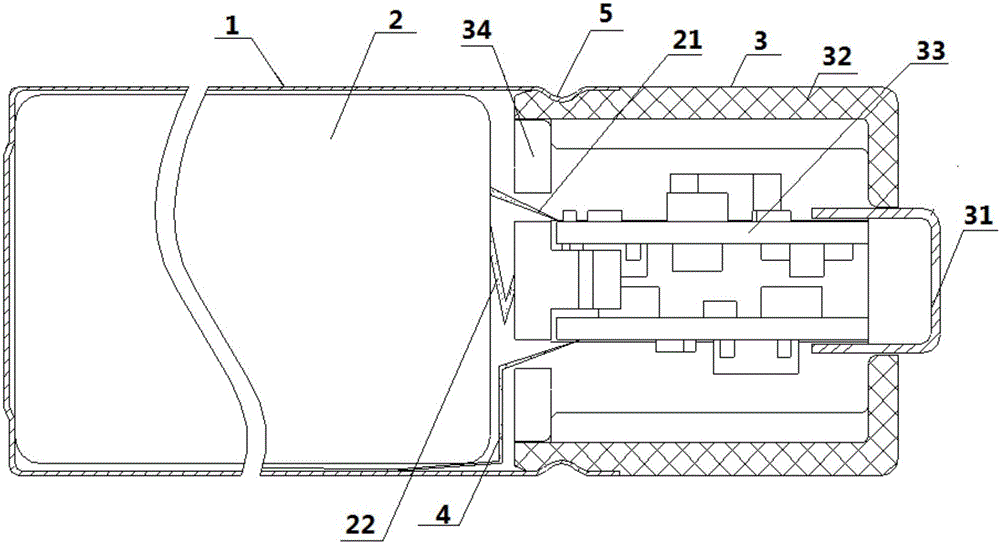 Constant-voltage protection structural member with USB interface and secondary battery using same