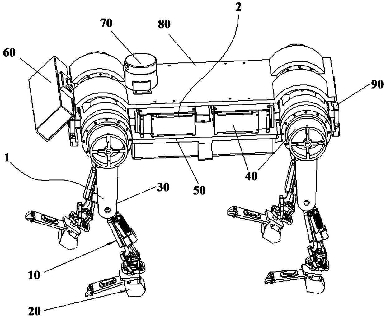 Four-legged bionic robot platform based on biological characteristics