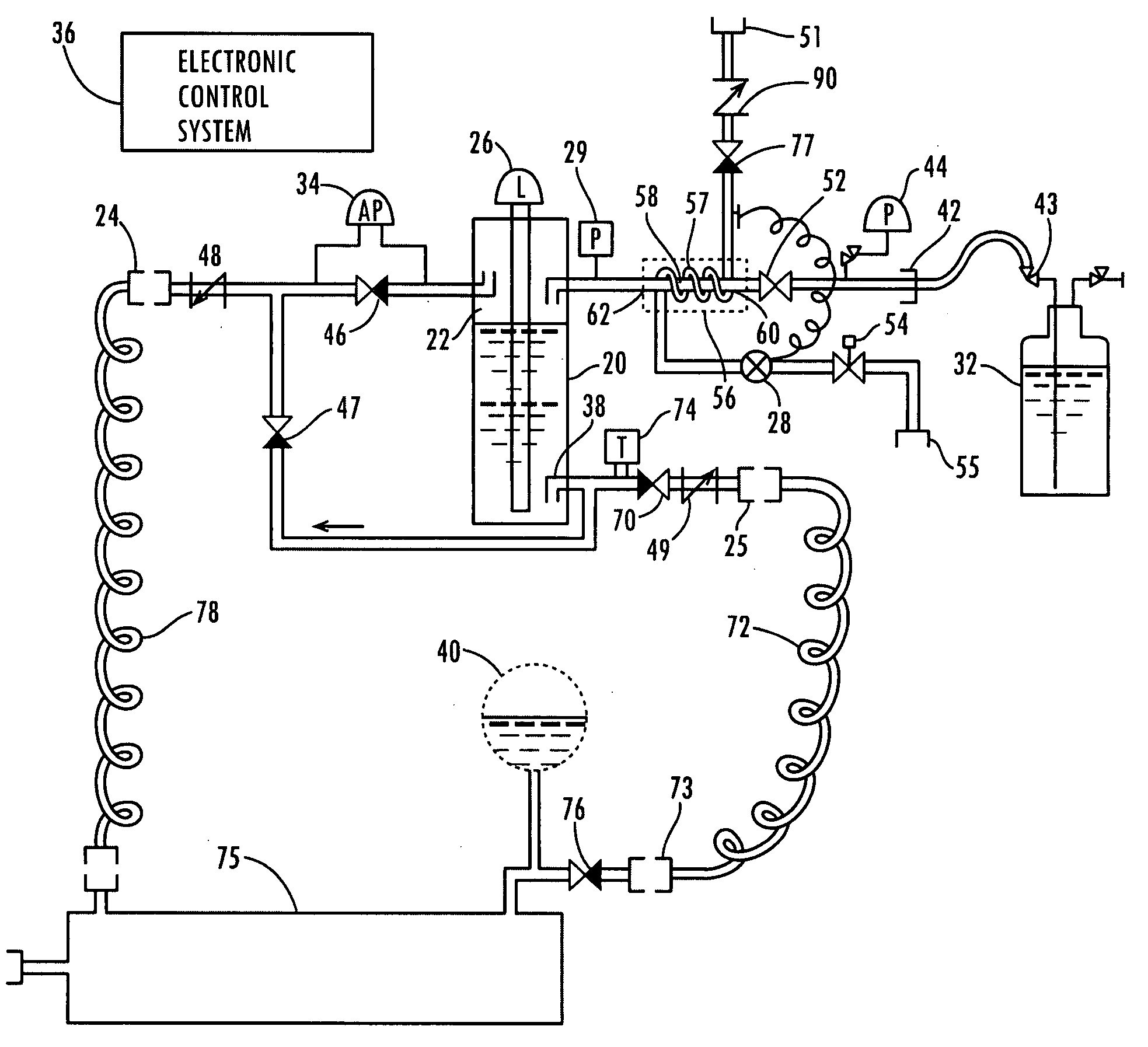 Method and apparatus to measure and transfer liquefied refrigerant in a refrigeration system